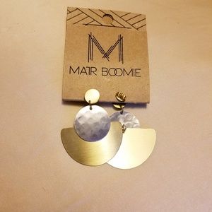 Handcrafted Gold&Silver Metal Earrings